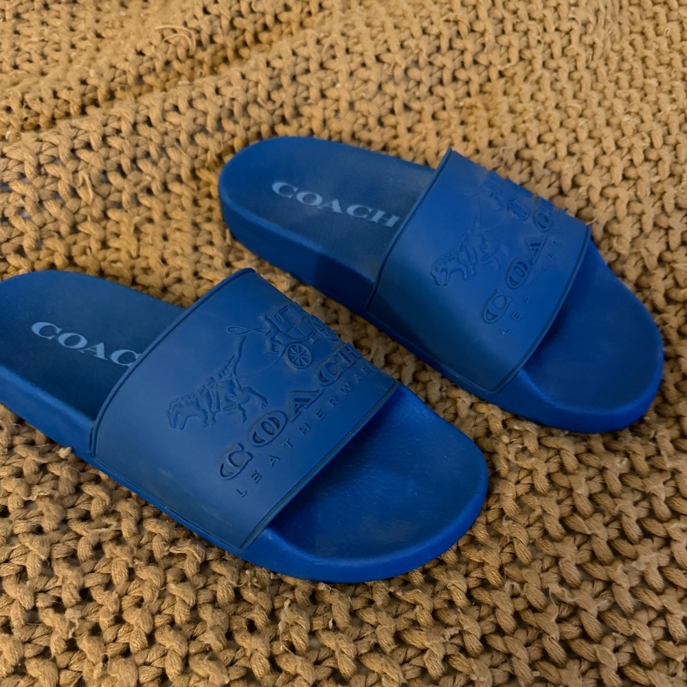 NWOT Coach Royal Blue Slide Sandals